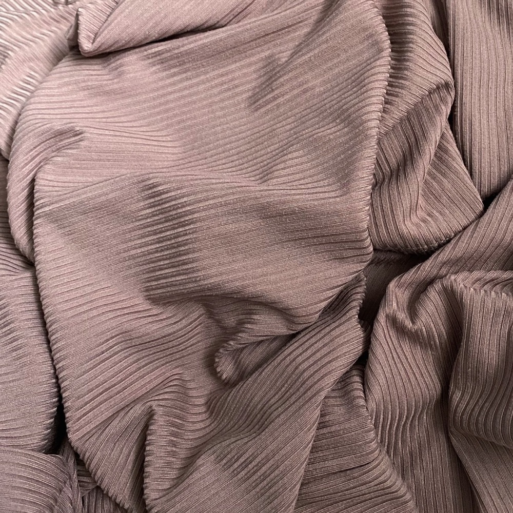 Forever Rose ribbed stretchy collared shirt dress (midi), mauve - Picture 7 of 7